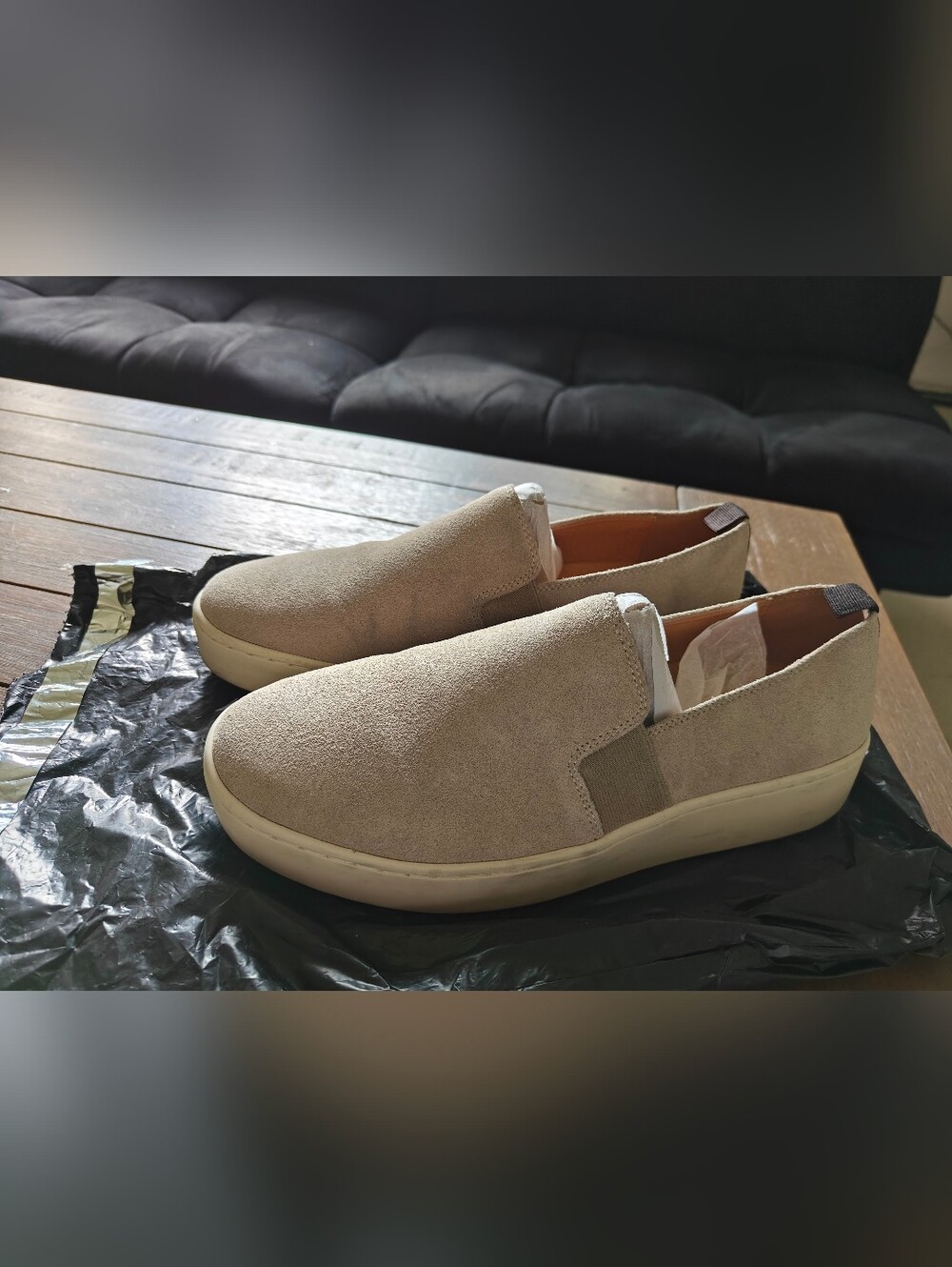 Vince Camuto | Tan Suede Slip-on Sneakers